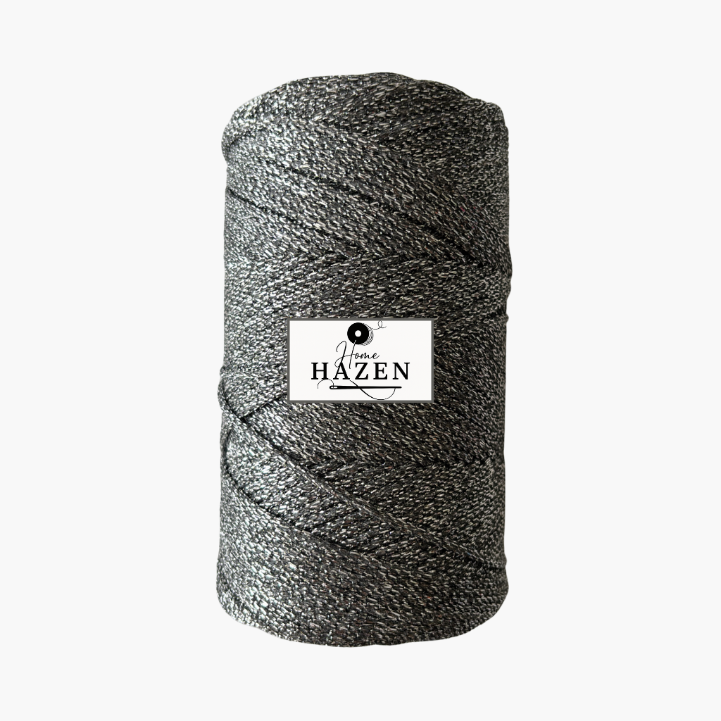 Gümüş Renk 2 mm Simli Polyester Makrome İp
