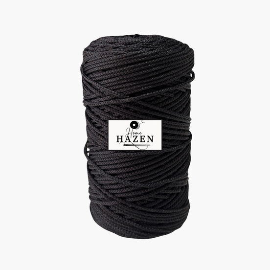 Black Color 2.5 mm Polyester Macrame Cord
