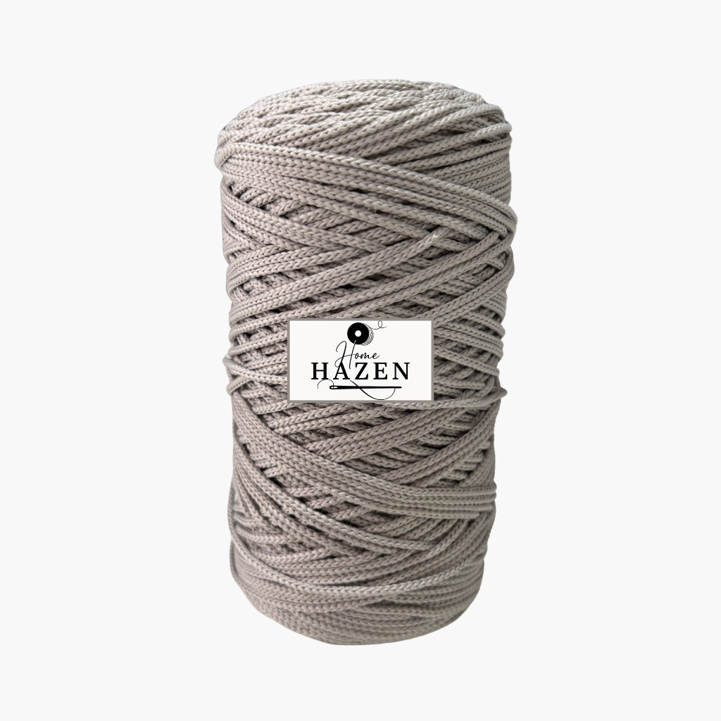 Gri Bej Renk 2,5 mm Polyester Makrome İp