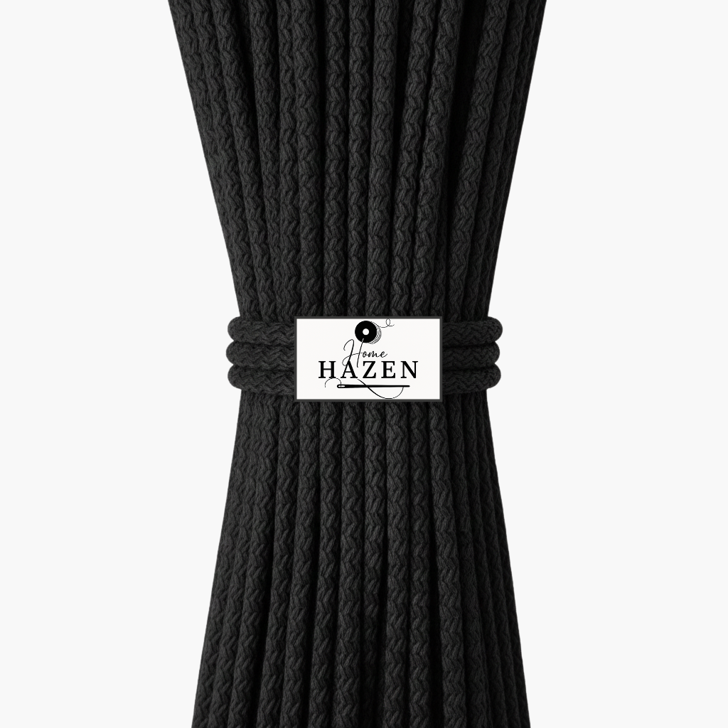 Mat Siyah Renk 6-7 mm Polyester Kordon İp