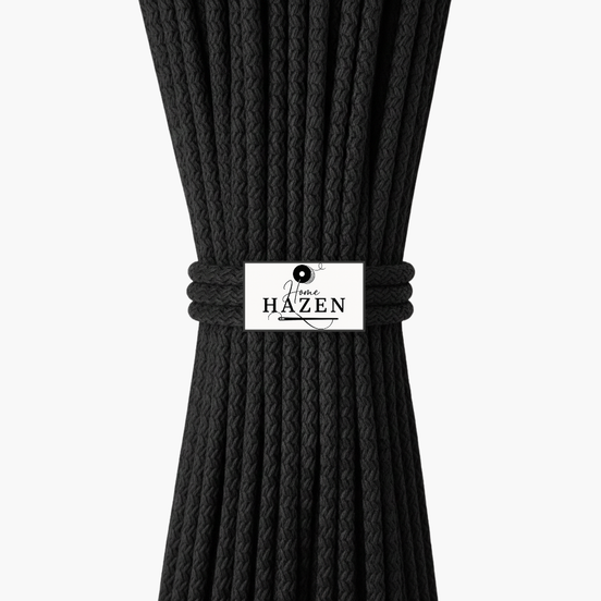 Mat Siyah Renk 6-7 mm Polyester Kordon İp