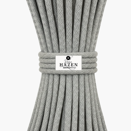 Gri Renk 6-7 mm Simli Pamuklu Kordon İp