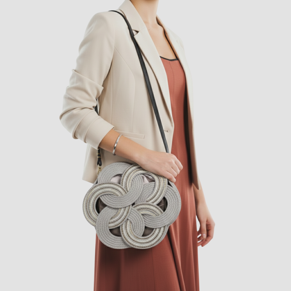 Çiçekli Halkalı Çanta